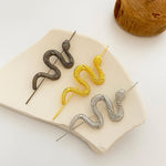 El Regalo Women's Snake Crawler Pin Earrings - Fancy Ear Hook Clip Punk | Boho Ear Crawler With Snake Design (Black)