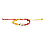 El Regalo 2PCs Red & Yellow Thread Bracelet Rakhi Combo Set for Brother- Auspicious OM, Ganesha, Shree, Trident, Damroo Mauli Rakhi with Roli Chawal Shagun, Message Card in Rakhi Gift Box (Option-3)