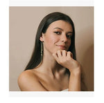 El Regalo Modern Sui Dhaga Threader Earrings for Women - Minimalist Long Pull Through Chain Earrings - Light Dangle Needle Threaders for Multiple Piercings, Sensitive Ears (Triple Bead Drip)