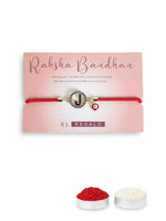 El Regalo Name Initials Evil Eye Bracelet Rakhi for Brother- Name Letter CZ Rakhi with Roli Chawal, Message Card in Rakshabandhan Box for Bhai (Red- J)