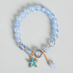 El Regalo 3PCs Opal Stone, Crystal Beads Tassel Bracelet With Cute Enamel Charms Star, Shell, Rainbow, Flowers, Swan, Pearls etc. for Kids/Girls/Teens/Women (Option-1)