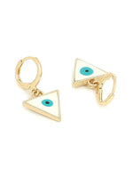 El Regalo 2 Pairs Evil Eye Enameled hypoallergenic Hoop Earrings - Gold Plated Dainty Evil Eye Fashion Earrings for Girls & Women (Option-3)
