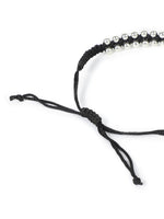 El Regalo Hand Woven Evil Eye Unisex Bracelet - Handmade with Golden & Silver Beads (Silver Black)