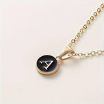 El Regalo Name Initials Personalized Unisex Pendant Necklace - Enameled Letter Small Pendant With Stainless Steel Chain (A Letter)
