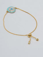El Regalo 1PC Evil Eye Adjustable Bracelet for Girls & Women- Zircon Evil Eye Chain Bracelet- Valentines Day Gift for Her (Firozi Evil Eye)