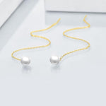 El Regalo Vintage Style Pearl Earrings for Girls & Women | Classic & Elegant | Available in Studs, Hooks, Threaders | Timeless Jewelry (Golden Pearl Threader)