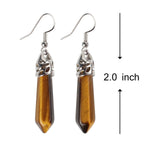 El Regalo Silver Plated with Multi Tiger Eye Dangling Earrings for Girls, Women