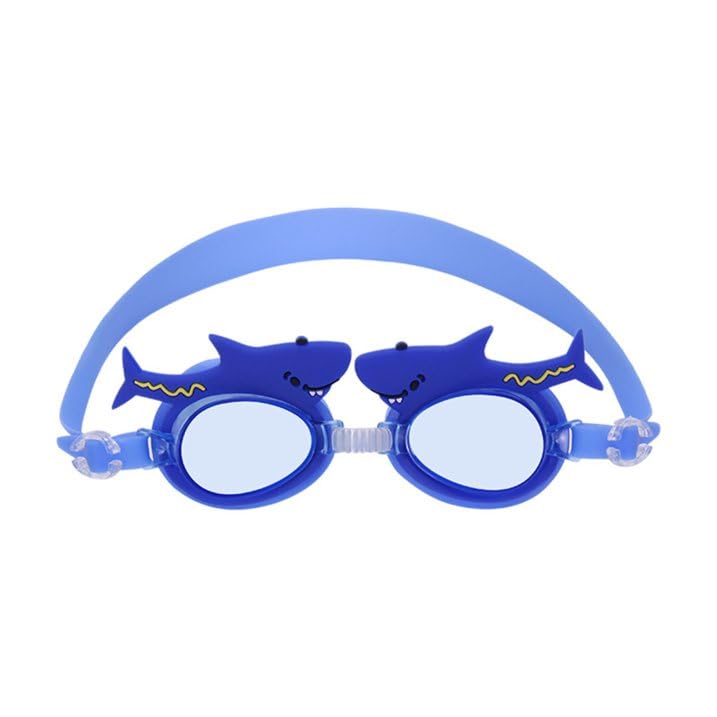 El Regalo Kids Cute Cartoon Swimming Cap & Goggle Set for Girls & Boys (for Kids Upto 10 Years Old) (Shark Swim Cap & Goggle)
