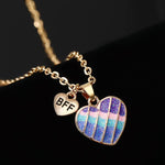 El Regalo 2 Pcs Best-Friend (BF) Pendant Necklace Set for Besties/Sisters/Best Friends - BFF Rainbow Heart Clouds/Star/Mermaid Heart/Unicorns Necklaces for Girls