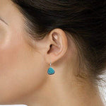 El Regalo 925 Silver Plated with Rose Quartz Antique Earrings for Women, Silver