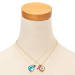 El Regalo 2 PCs Cute Best Friend BFF Mermaid Scales Heart Pendant Necklaces Set for Kids/Girls/Besties/Soul Sisters