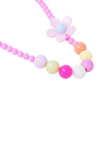 El Regalo Kids Girls Flower Necklace & Bracelet Jewelry Set- Girl Beaded Necklace Bracelet Colorful Kids Play Jewelry Princess Costume Jewelry (Pink)