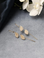 El Regalo 1 Pair Fancy Western Ear Wrap Needle Ear Crawler Earrings - Inlaid Zircon, Elegant Ear Cuff Climber Hook Earrings for Women Girls (Stylish 2 Leaves Ear Crawlers)