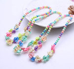 El Regalo Girls' Necklace & Bracelet Jewelry Set For Kids & Baby Girls | Safe & Soft for Skin (Flowers)