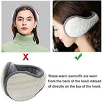 El Regalo 1PC Unisex Warm Knit Earmuffs- Winter Outdoor Fur Earwarmer, Foldable, Adjustable Wrap Ear Warmer for Girls/Boys/Men/Women (White)