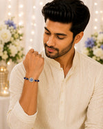 El Regalo Evil Eye CZ LOVE Bracelet Rakhi for Brother