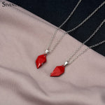 El Regalo Red Heart Magnetic Pendant Necklace for Unisex Adult (2 Pieces)