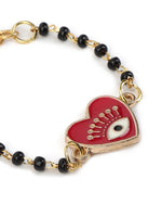 El Regalo Cute Evil Eye Nazaria Bracelet Rakhi for Babies/Kids with Roli Chawal, Rakhi Message card in Rakhi Gift Box- Baby Nazaria Rakhi (Heart Evil Eye Nazaria Rakhi)
