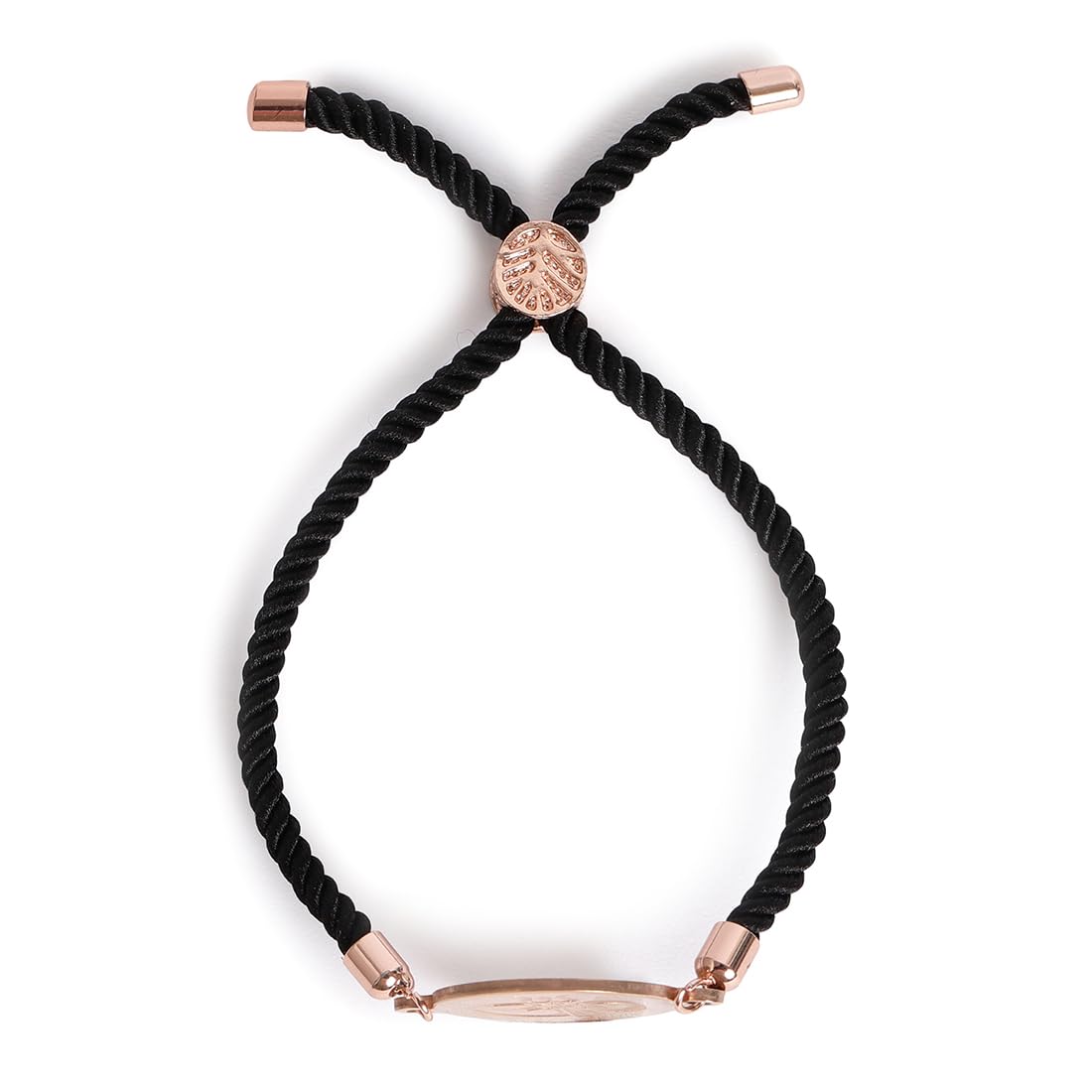 El Regalo 1 PC Stainless Steel OM/Aum Rakhi for Brother - Anti Tarnish Adjustable Rakhi Bracelet for Bhai/Bhatija- Comes with Message Card, Roli-Chawal & Rakhi Box (Rose Gold OM Rakhi)