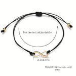 El Regalo 1 PC Infinity Charm Thread Adjustable Anklet for Girls & Women - Minimilist Infinity 1 Leg Anklet (Gold)