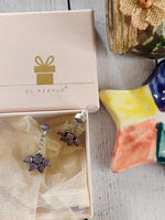 El Regalo Lavender Stones Statement Earrings - Oxidized Silver Finish Vintage Earrings for Girls & Women