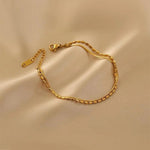 El Regalo Stainless Steel Double Layers 1 Leg Anklet - 1PC Anti-Tarnish, Waterproof Anklets for Girls & Women (Style-3)