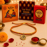 El Regalo OM Rakhi for Brother - Simple Yet Elegant AUM Bracelet Rakhi for Bhai/Bhaiya/Bhatija with Roli Chawal in Rakhi Gift Box