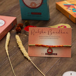 El Regalo 1 PC Moli Rakhi for Bhaiya - Rakshabandhan Moli Charms Rakhi with Message Card & Roli Chawal Shagun in Rakhi Box (Red Evil Eye Moli Rakhi)