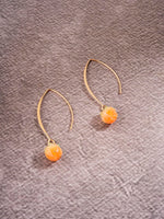 El Regalo Cute & Elegant Flower Bud Drop Long Hook Earrings- Super Elegant & Classy Gradient Color Flower Bud Earrings for Girls & Women, Contemporary Design (Marigold Yellow)