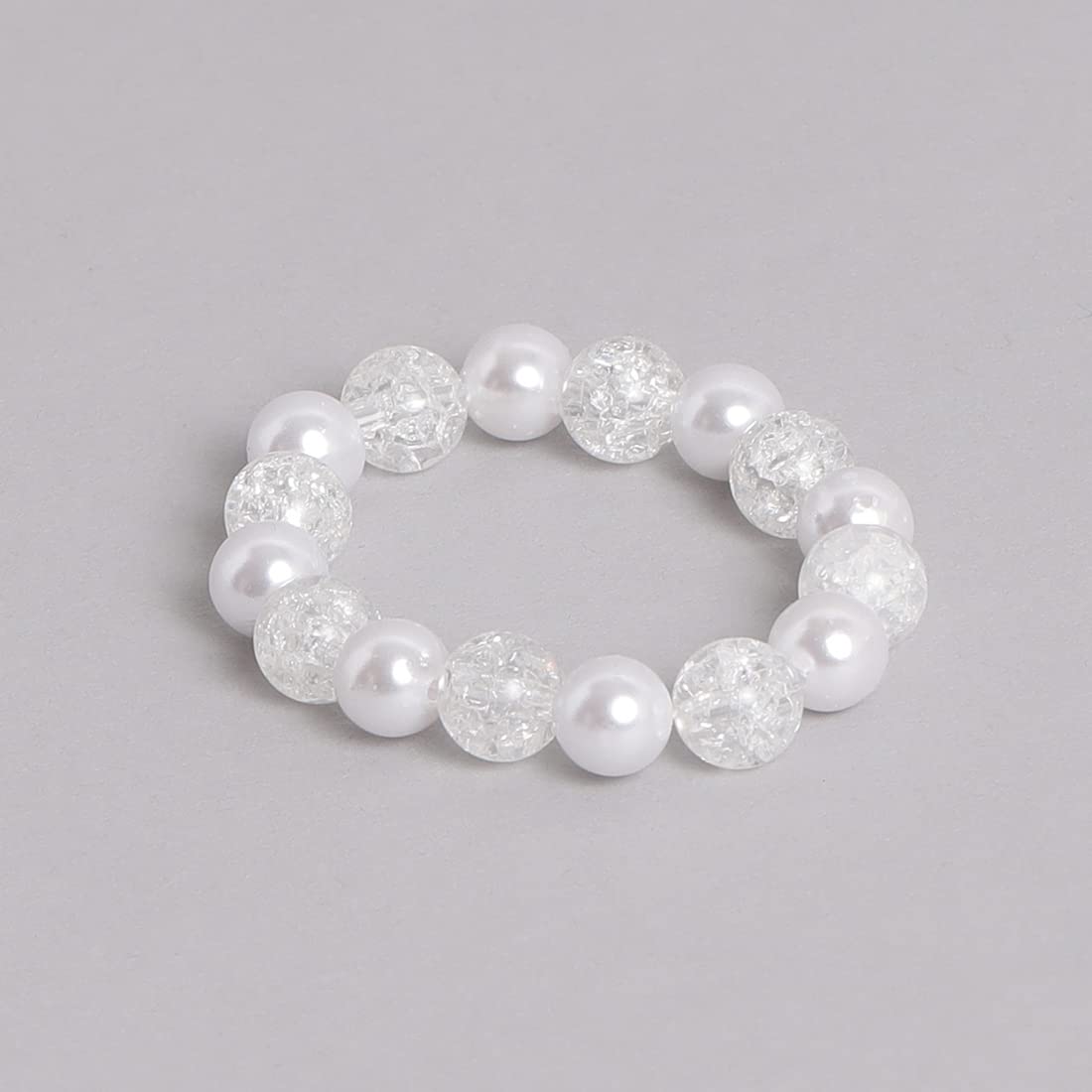 El Regalo Kids Girls Princess Jewelry Set - White Bead Necklace, Bracelet & Earrings for Girls