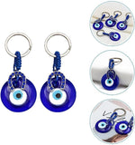 El Regalo 1 PC Cute Handmade Evil Eye KeyChain, Hanging Decor, Handcraft Keyring, Good Luck Keychain, Devil Blue Eyes Car Pendant Bag Charm (Horse Shoe Evil Eye)