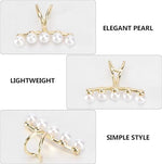El Regalo 2PCs Tiny Pearl Cuff Cartilage Non-Pierced Clip On Earrings for Girls & Women- Vintage Pearl Clip Earrings (2 Golden)