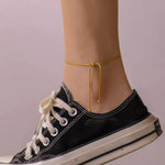 El Regalo LUXE ROPE ANKLET- Anti Tarnish Anklet cum Bracelet- Sleek & Fancy Stainless Steel, Waterproof, Adjustable Golden color, suitable for Girls & Women