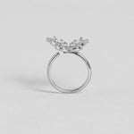 El Regalo Cubic Zirconia Butterfly Ring Sparkling Crystal Bow-Knot Knuckle Adjustable Ring for Girls & Women