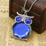 El Regalo Trendy & Long Owl Pendant Chain Necklace for Girls & Women | Owl Jewelry (Blue)