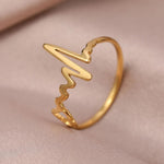 El Regalo Anti tarnish Heartbeat Finger Ring - Stainless Steel Love Heartbeat ECG Finger Ring for Girls/Women- Gift for Her (16)