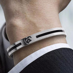 El Regalo 1 PC Stainless Steel Anti Tarnish OM/Aum Bracelet Rakhi for Brother - Designer OM Rakhi with Roli Chawal, Rakhi Message Card in Rakhi Gift Box (Silver OM Rakhi)