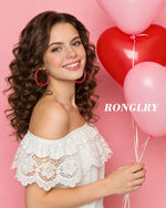 Ronglry Rhinestone Hoop Earrings for Women Glitter Hoop Earrings Bohemian Silver Sparkle Earrings Hoop Dangle Earrings for Women Large Hoop Earrings Crystal Party Earrings Prom Formal Jewelry, Crystal