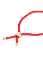 El Regalo Name Initials Evil Eye Bracelet Rakhi for Brother- Name Letter CZ Rakhi with Roli Chawal, Message Card in Rakshabandhan Box for Bhai (Red- M)