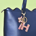 El Regalo Personalized Name Initials Butterfly Charm Keychain - Custom Letter Keyring with Pink Tassel & Butterfly Pendant, Purse, Bag, Backpack Accessory (H Letter)