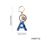 El Regalo Royal Blue Evil Eye Keychain Name Initial Letters- Alphabet Letter Keyring with Evil Eye Charm - Unisex Stylish Bag Charm, Keyring, Gift for Friends & Family (A Letter)