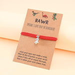 El Regalo Cute Rakhi for Brother- Fancy Tyrannosaurus Dinosaur Bracelet Rakhi for Bhai with Roli Chawal, Rakhi Message Card in Rakhi Gift Box (Red)