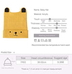 El Regalo 1 PC Toddler Baby Soft Caps | Beanie Earflaps Little Girl Boy Colorful Cartoon Bear Warm Knit Hat (1-3 Years) (Mustard Yellow)