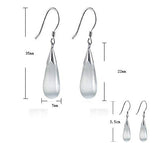 El Regalo Opal Cat's Eye Drop Earrings for Girls & Women - Valentines Day Gift for Girlfriend & Wife (White)