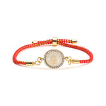 El Regalo 2PCs Designer OM & Ganesha Zircon Red Bracelet Rakhis for Brother/Bhabhi- Auspicious OM & Ganesha Rakhi Combo - Comes with Message Card, Roli-Chawal & Rakhi Box