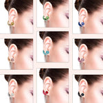 El Regalo's Double Sided 2 Ways Disco Ball Pearl Stud Earrings for Women | Reversible Front Back Ball Earrings | Crystal Rhinestone Back | Fashion Jewelry for Girls (Red Pearl)