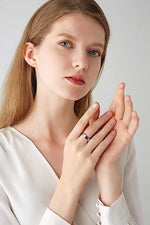 El Regalo Fashion Classic Titanium Steel Women Stacking Ring- Anti Tarnish/Waterproof Cubic Zirconia Stainless Steel Promise Ring for Girls & Women (Silver, 8)