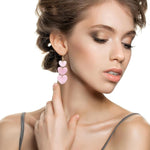El Regalo Valentines Day Gift for Her- Heart Earrings for Women Girls- Dangling dangler Valentine's Day Gift (Pink Acrylic Heart Earrings)