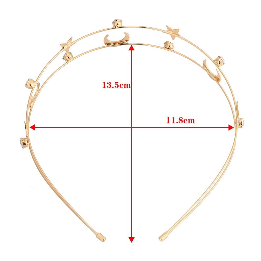 El Regalo Double Layer Retro Star Moon Pearl Rhinestone Hairband/Headband for Kids/Girls & Women - Wedding Fashion Hair Accessories