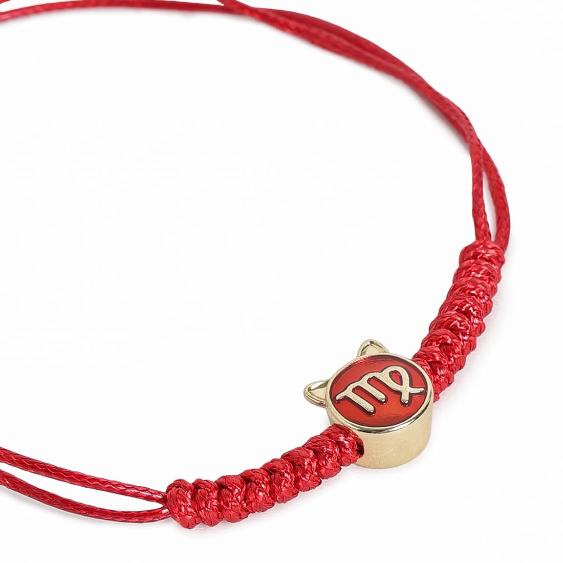 El Regalo 1 PC Zodiac Signs/Sun Signs Red Thread Bracelet Rakhi for Bhai/Brother/Niece or Nephew - Zodiac Sign Rakhi, Roli-Chawal Shagun, Rakhi Message Card in Rakhi Box (Virgo Rakhi)